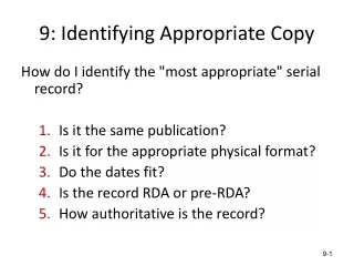 9: Identifying Appropriate Copy