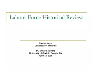 Labour Force Historical Review