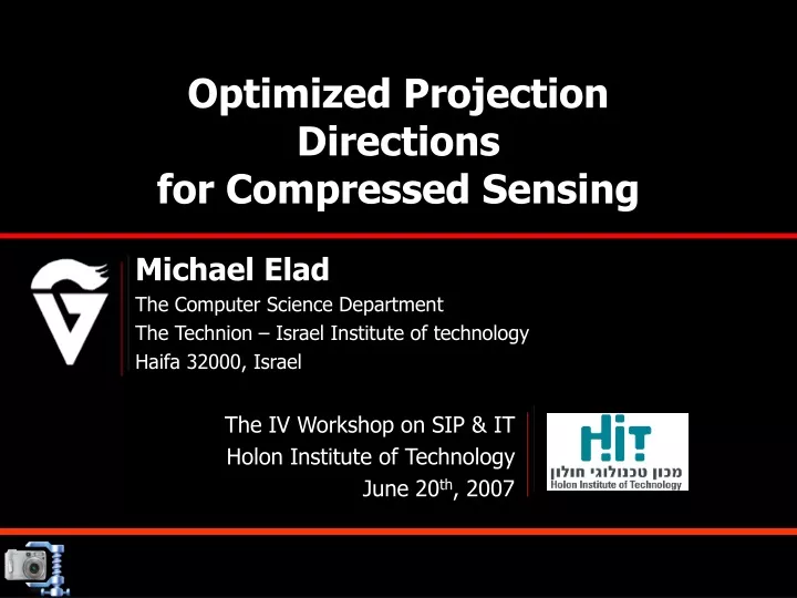 optimized projection directions for compressed sensing