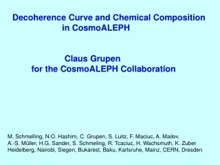 Decoherence Curve and Chemical Composition                        in CosmoALEPH