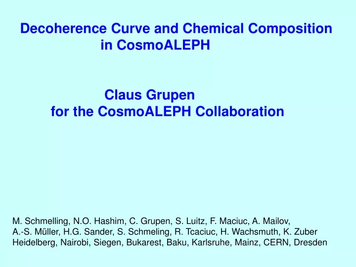decoherence curve and chemical composition