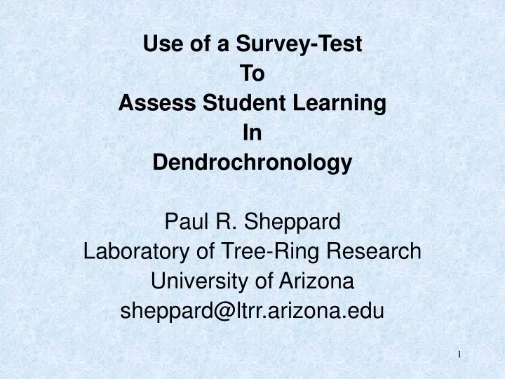 use of a survey test to assess student learning