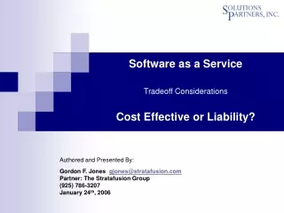 Software as a Service Tradeoff Considerations Cost Effective or Liability?