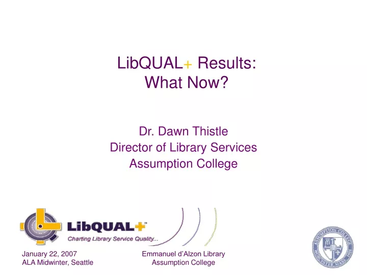 libqual results what now