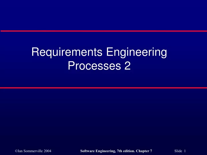 requirements engineering processes 2