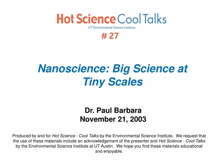 nanoscience big science at tiny scales