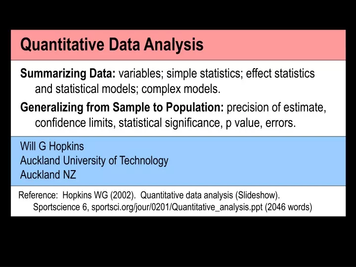 quantitative data analysis