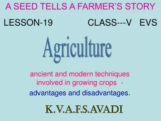 ancient and modern techniques involved in growing crops  - advantages and disadvantages .