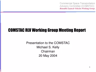 COMSTAC RLV Working Group Meeting Report