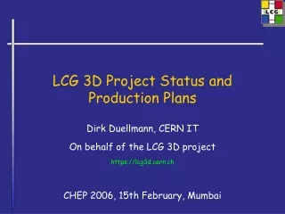 LCG 3D Project Status and Production Plans