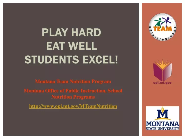 play hard eat well students excel
