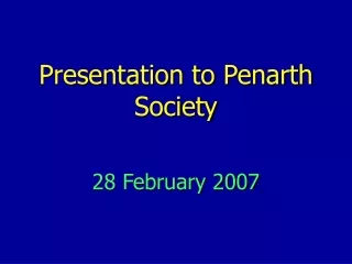 Presentation to Penarth Society