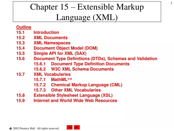 chapter 15 extensible markup language xml