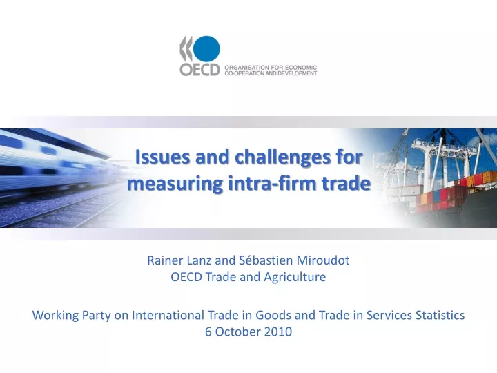 issues and challenges for measuring intra firm trade