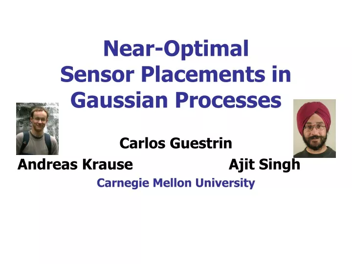 near optimal sensor placements in gaussian processes