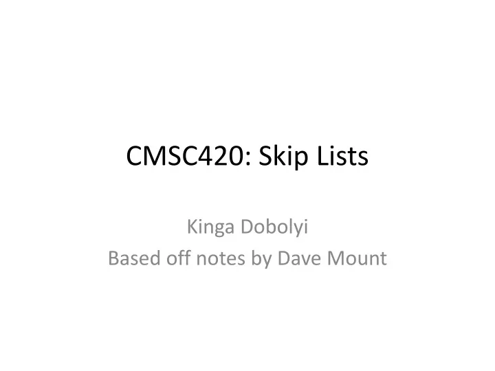 cmsc420 skip lists