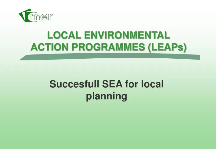 local environmental action programmes leaps