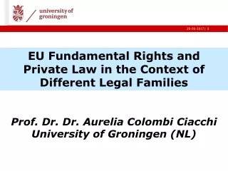 EU  Fundamental Rights and Private  Law in  the  Context of Different Legal Families