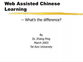 Web Assisted Chinese Learning