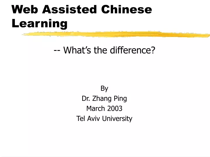 web assisted chinese learning