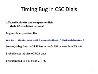 Timing Bug in CSC Digis