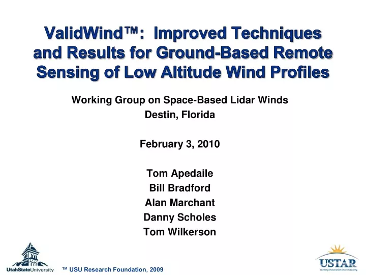 validwind improved techniques and results