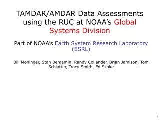 TAMDAR/AMDAR Data Assessments using the RUC at NOAA’s  Global Systems Division