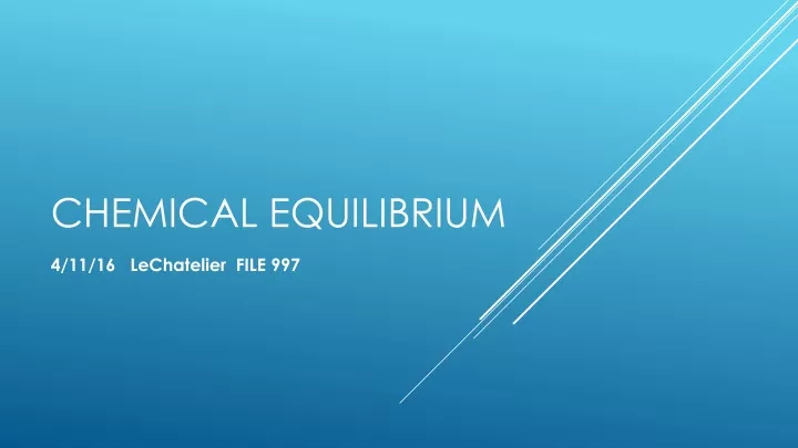 chemical equilibrium