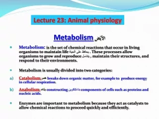 Metabolism   الأيْض