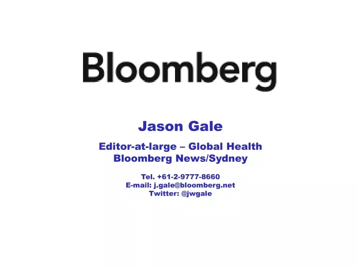 jason gale editor at large global health