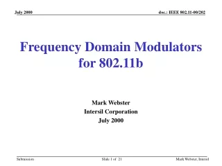Frequency Domain Modulators for 802.11b