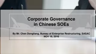 Corporate Governance  in Chinese SOEs