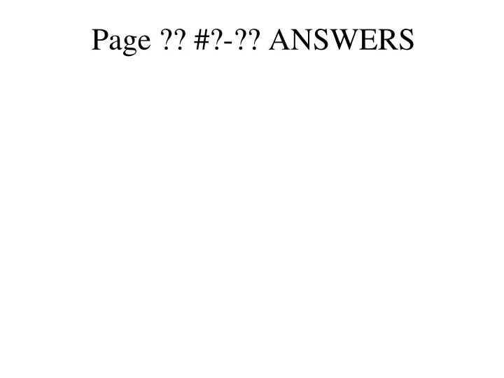 page answers