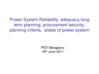PSTI Bengaluru 16 th  June 2011