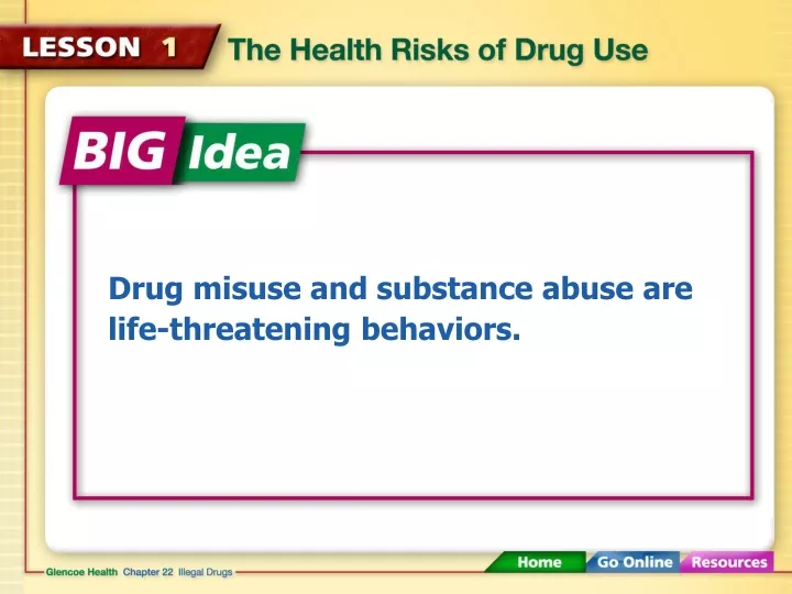 drug misuse and substance abuse are life