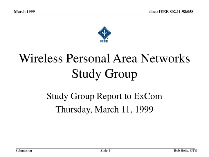 wireless personal area networks study group