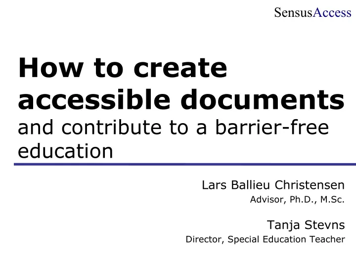 how to create accessible documents and contribute to a barrier free education