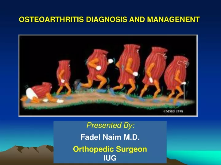 osteoarthritis diagnosis and managenent
