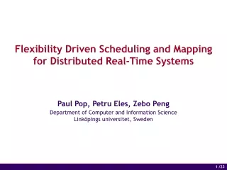 Flexibility Driven Scheduling and Mapping for Distributed Real-Time Systems