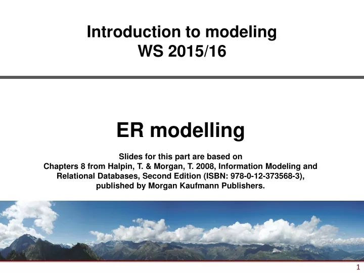 introduction to modeling ws 2015 16