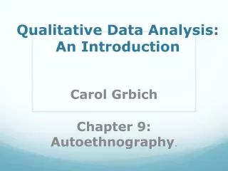 Qualitative Data Analysis: An Introduction