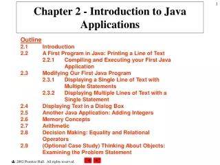 Chapter 2 - Introduction to Java Applications