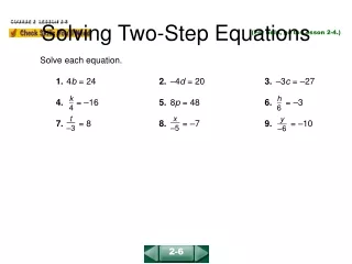 Solving Two-Step Equations