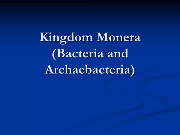 kingdom monera bacteria and archaebacteria
