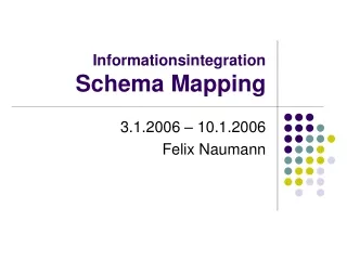 Informationsintegration Schema Mapping