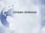 Complex Sentences