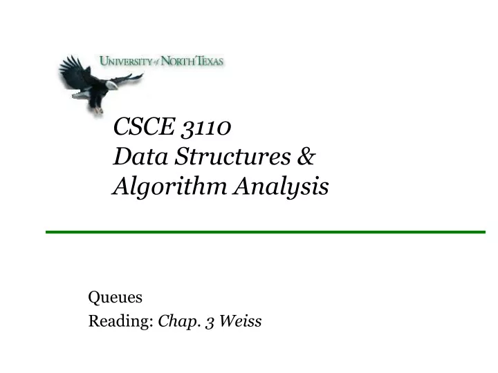 csce 3110 data structures algorithm analysis