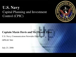 U.S. Navy Capital Planning and Investment  Control (CPIC)