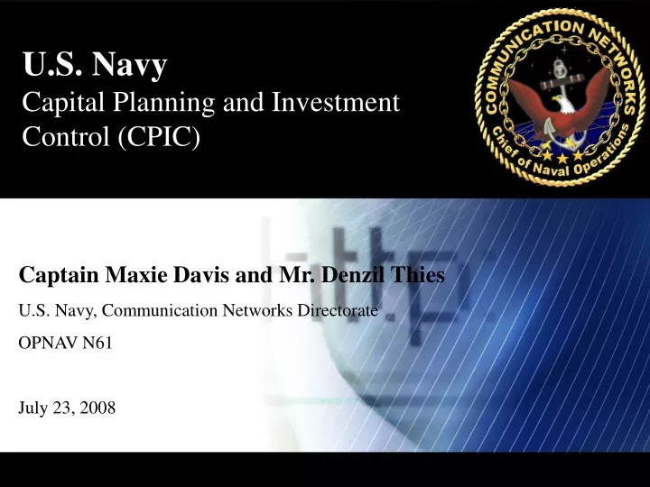 u s navy capital planning and investment control cpic