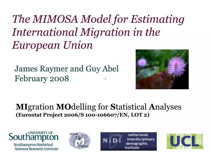 the mimosa model for estimating international migration in the european union